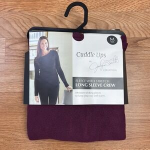 Cuddle Ups by Jaclyn Smith Fleece Long Sleeve Crew Top Women's Medium NEW